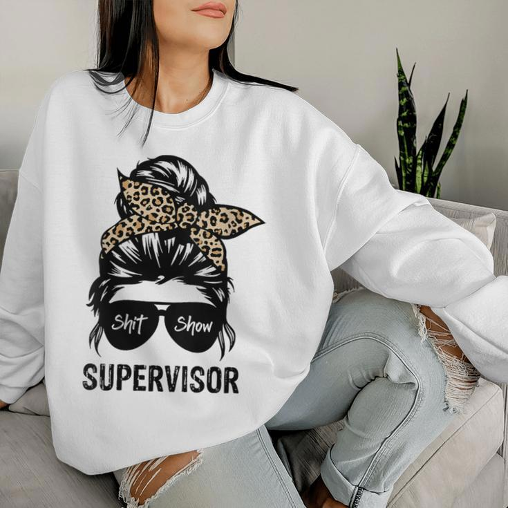 Cool SHIT Show Supervisor Hilarious Vintage For Adults Women Sweatshirt Gifts for Her