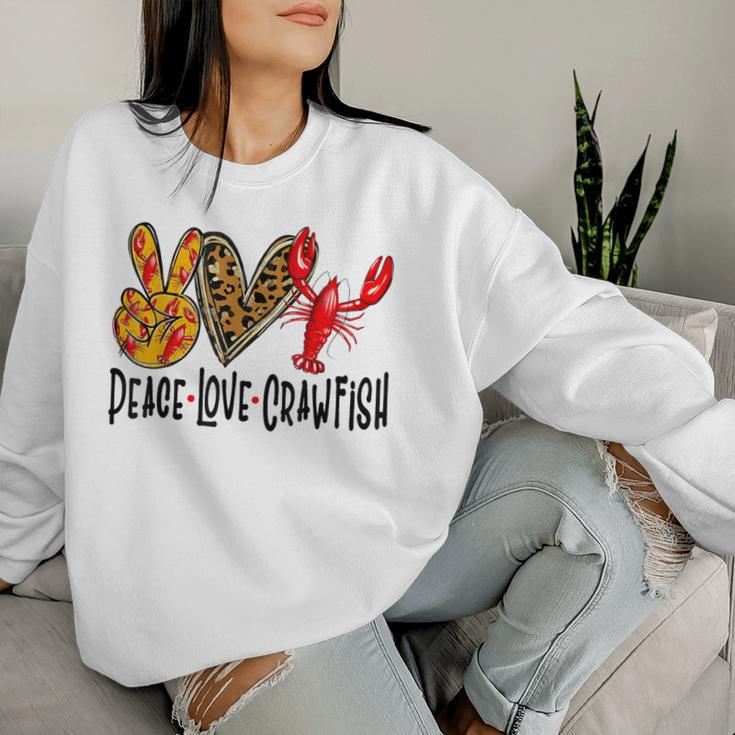 Crawfish Outfit Girl Craw Fish Season Leopard Love Women Sweatshirt Gifts for Her