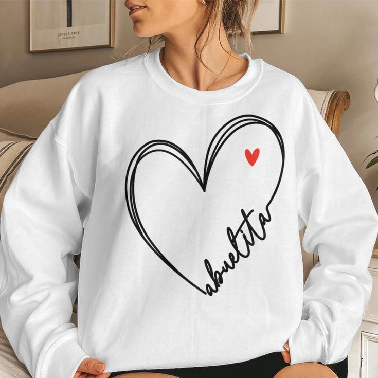 Cute Abuelita With Heart Girl Girls Mom Women Sweatshirt Gifts for Her