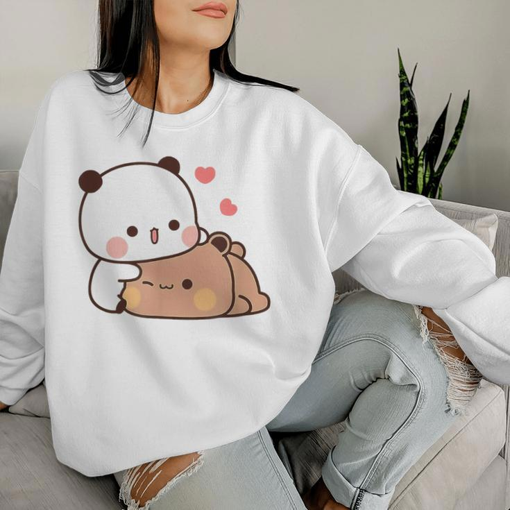 Cute Bubu Dudu Panda Bears Couple Love Bubu And Dudu Women Sweatshirt Gifts for Her