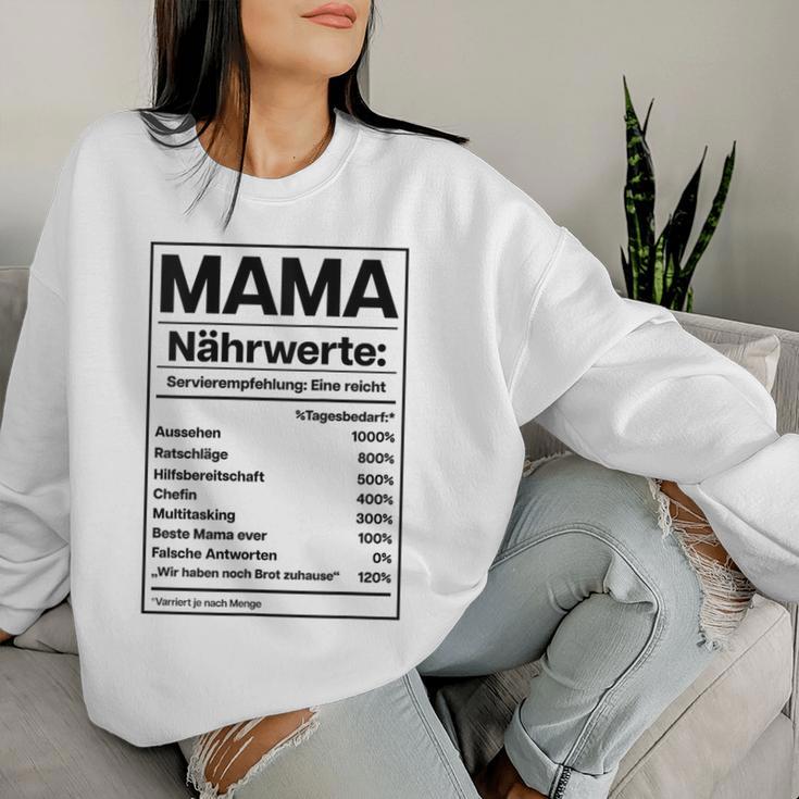 Damen Mama Nährwerte Tabelle X Muttertag Lustig Muttertagsgeschenk Sweatshirt Frauen Geschenke für Sie