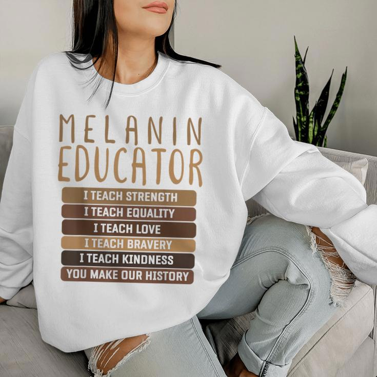 Dope Melanin Teacher Black Teacher Bhm Dope Black Educators Women Sweatshirt Gifts for Her