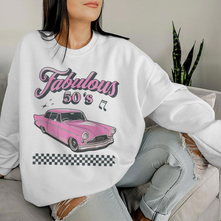 Fabulous Fifties Rock And Roll 50S Vintage Classic 1950S Car Women Sweatshirt Gifts for Her