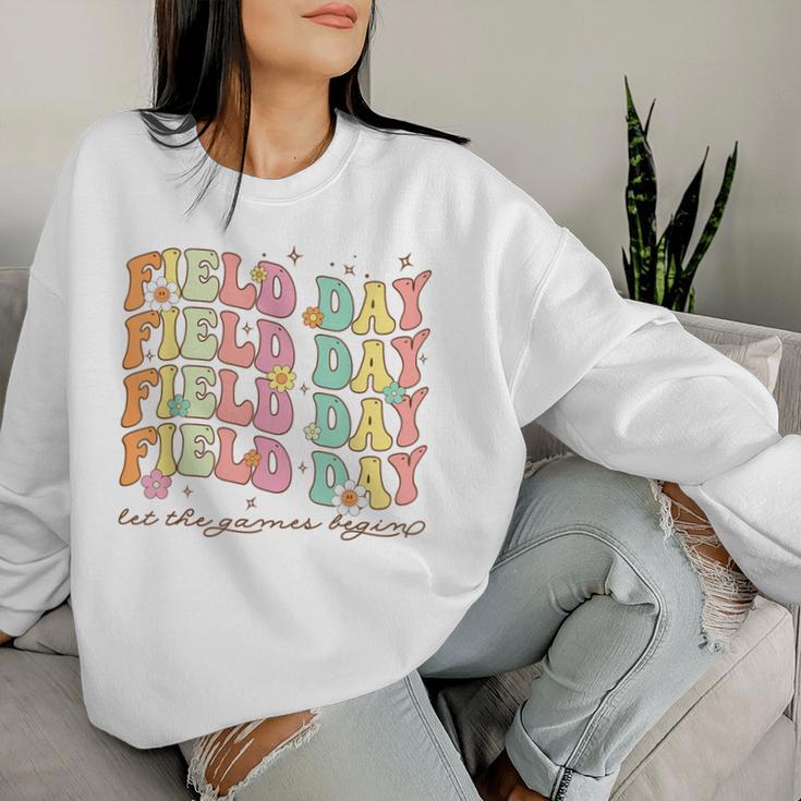 Field Day Teacher Boys Girls Field Day Let Games Start Begin Women Sweatshirt Gifts for Her