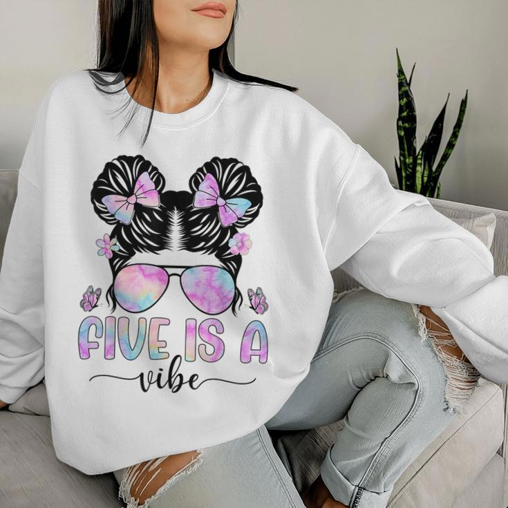 Five Is A Vibe 5 Year Old Girls 5Th Birthday Women Sweatshirt Gifts for Her