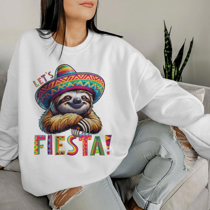 Let's Fiesta Sloth Cinco De Mayo Fiesta Mexican Women Sweatshirt Gifts for Her