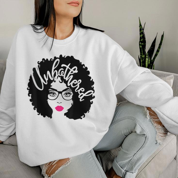 Afro Diva Pink Lips Melanin Black Girl Magic Unbothered Women Sweatshirt Gifts for Her