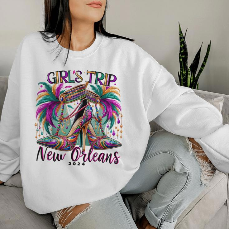Girls Trip New Orleans 2024 Mardi Gras High Heels Women Sweatshirt Gifts for Her