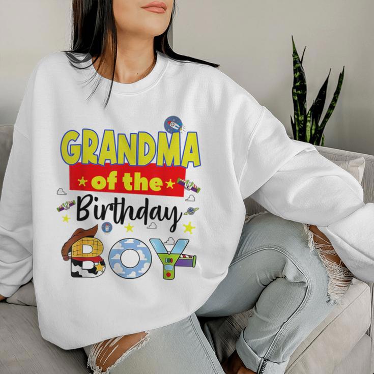 Grandma Of The Birthday Boy Toy Familly Matching Story Women Sweatshirt Gifts for Her