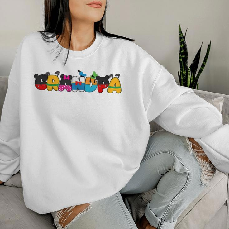 Grandpa Of The Birthday Girl Mouse Family Matching Women Sweatshirt Gifts for Her