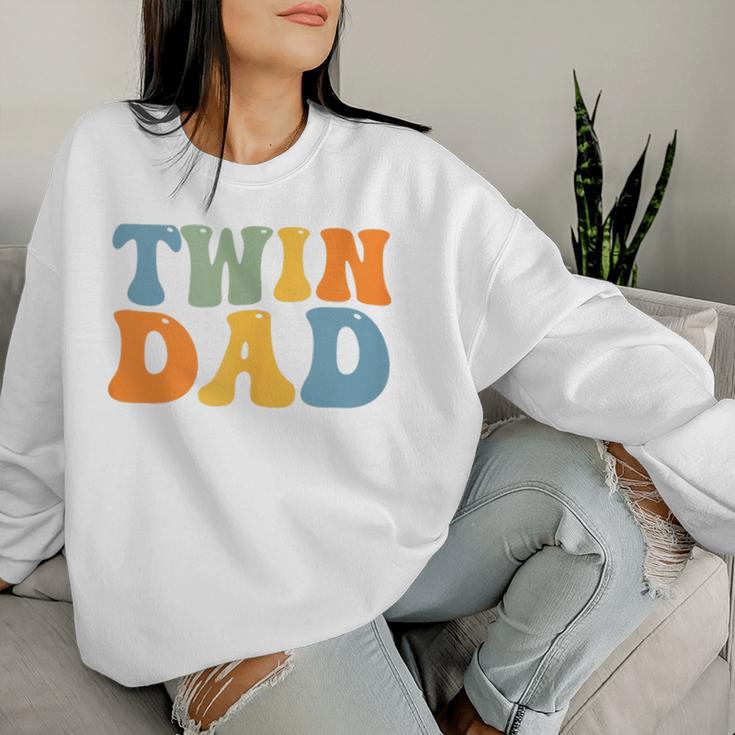 Groovy Twin Daddy Father's Day For New Dad Of Twins Women Sweatshirt Gifts for Her