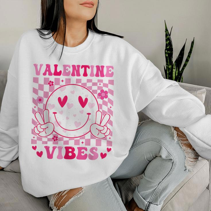 Groovy Valentines Day For Girl Valentine Vibes Women Sweatshirt Gifts for Her
