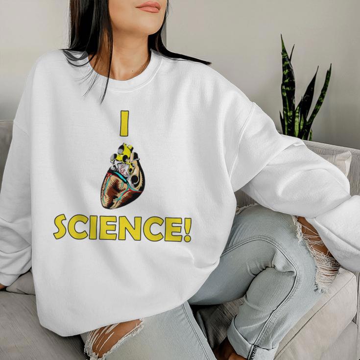 I Heart Science Love Teacher Nerd Meme Human Women Sweatshirt Gifts for Her