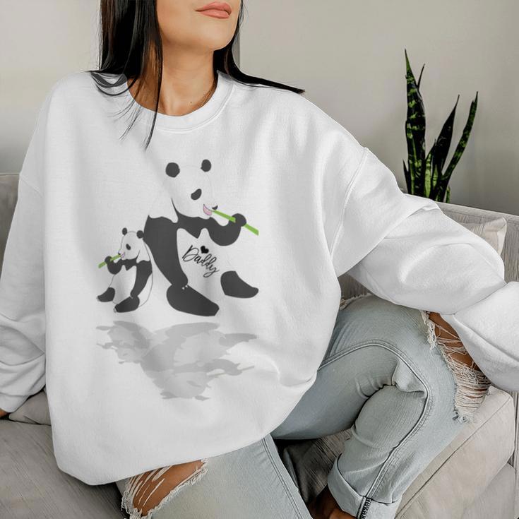 Herren Schöne Papa Panda Bär Bambus Familie Matching Raglan Sweatshirt Frauen Geschenke für Sie