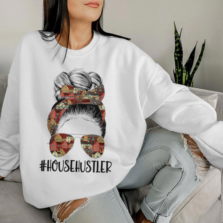 House Hustler Realtor Real Estate Agent Messy Bun Women Sweatshirt Gifts for Her