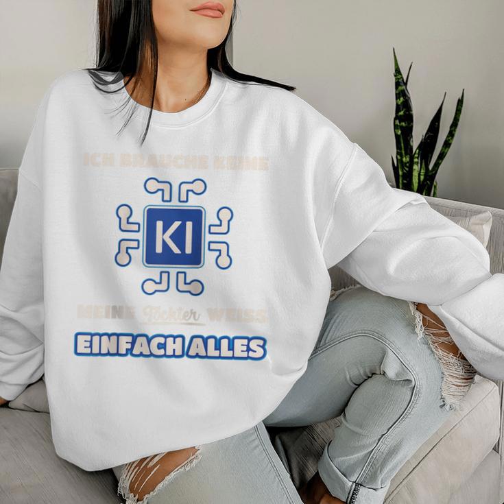 Ich Brauche Kein Ki Meine Tochter Weiß Alles Papa Mama Raglan Sweatshirt Frauen Geschenke für Sie