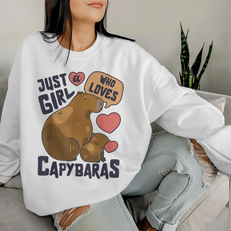 Just A Girl Who Loves Capybaras Capybara Lover Rodent Animal Women Sweatshirt Gifts for Her