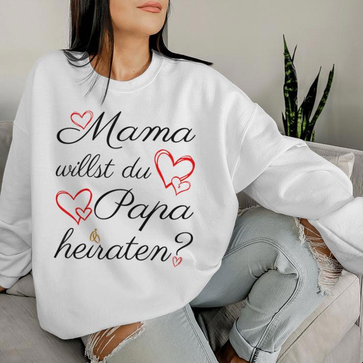 Kinder Mama Willst Du Papa Meiraten Engagement Sweatshirt Frauen Geschenke für Sie