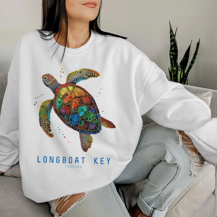 Longboat Key Fl Florida Souvenir Vintage Tribal Sea Turtle Women Sweatshirt Gifts for Her