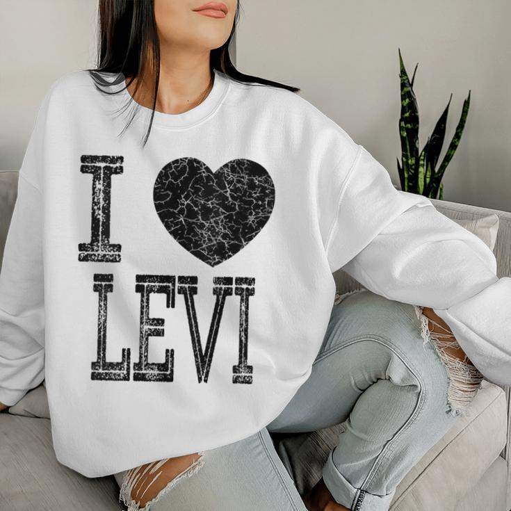I Love Levi Valentine Boyfriend Son Boy Heart Husband Name Women Sweatshirt Gifts for Her