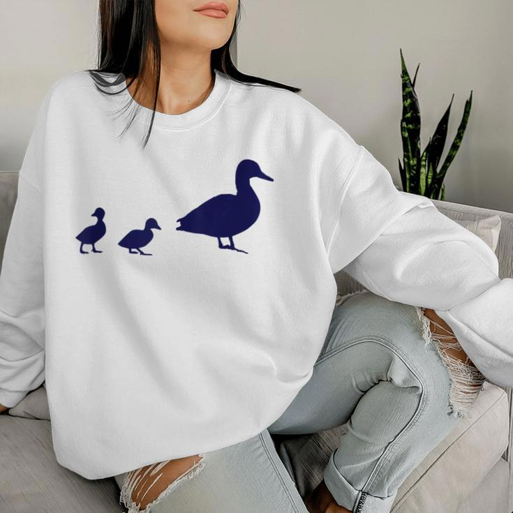 Mama Duck 2 Ducklings Animal Family B Women Sweatshirt Gifts for Her