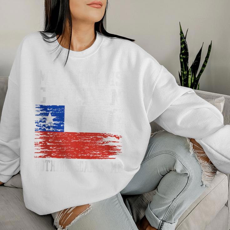 My Mom Is Chilean Nothing Scares Me Vintage Chilean Flag Women Sweatshirt Gifts for Her