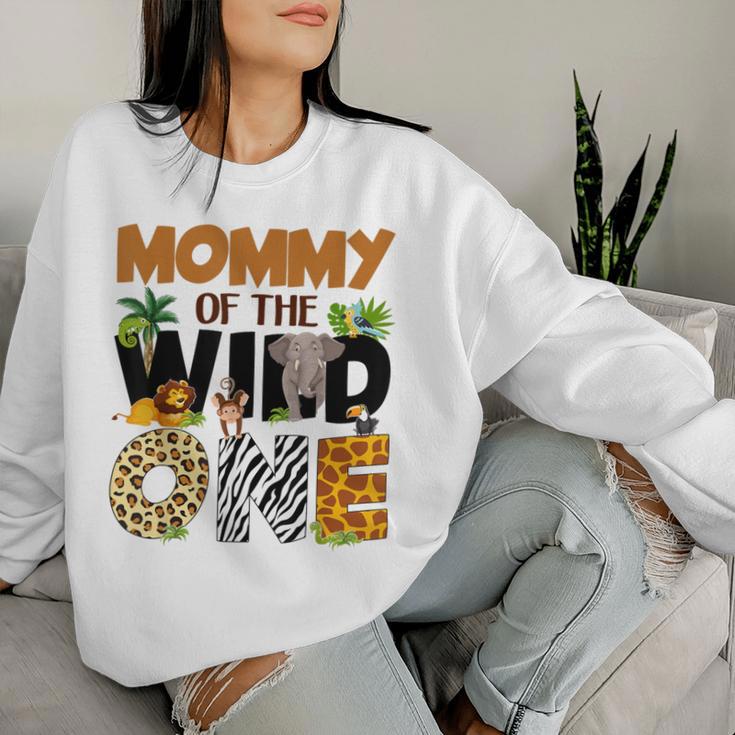 Mommy Of The Birthday Wild One Safari Mom And Dad Boy Family Women Sweatshirt Gifts for Her