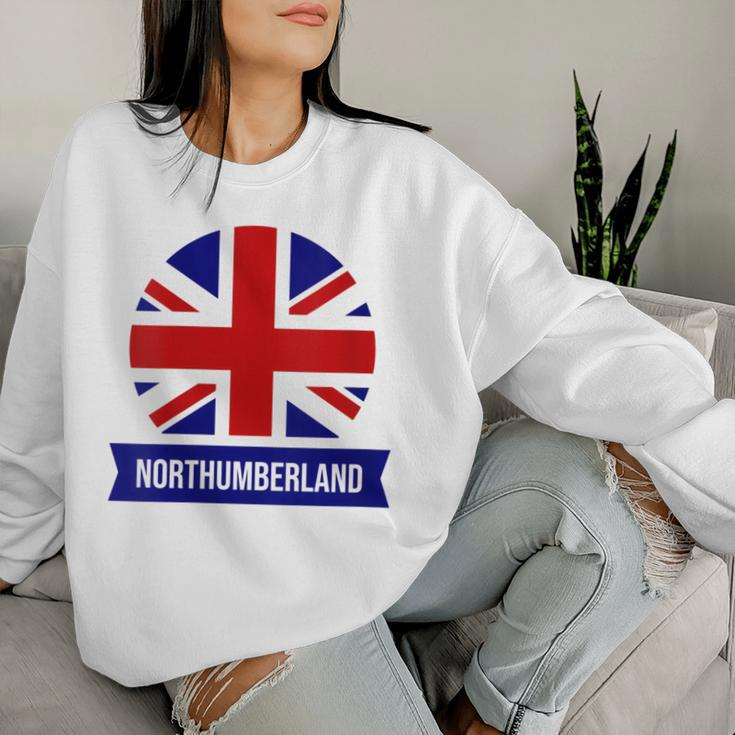 Northumberland English County Name Union Jack Flag Women Sweatshirt Gifts for Her