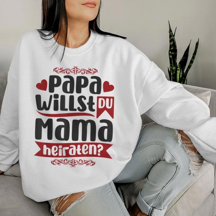 Papa Wollu Du Mama Heiraten Proposal Engagement Sweatshirt Frauen Geschenke für Sie