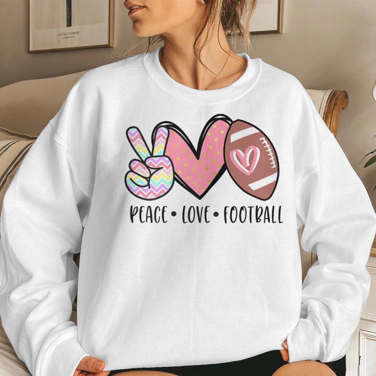 Peace Love Football Cute For N Girls Toddler Women Sweatshirt Gifts for Her