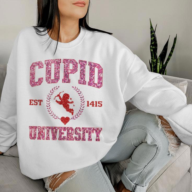 Pink Cupid University Valentines Day For Girls Women Sweatshirt Gifts for Her