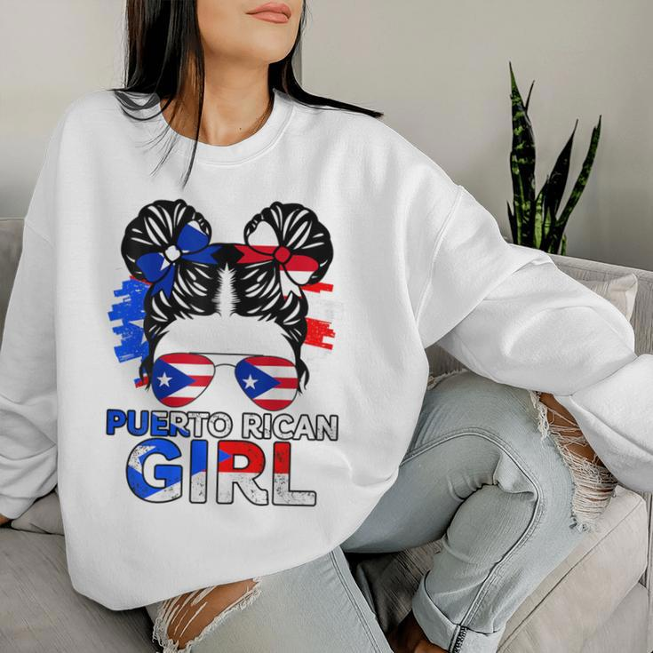 Puerto Rico Flag Messy Puerto Rican Girls Souvenirs Women Sweatshirt Gifts for Her