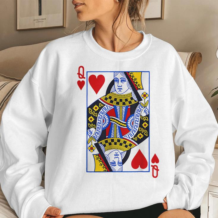 Queen Of Hearts Feminist For Playing Cards Women Sweatshirt Gifts for Her