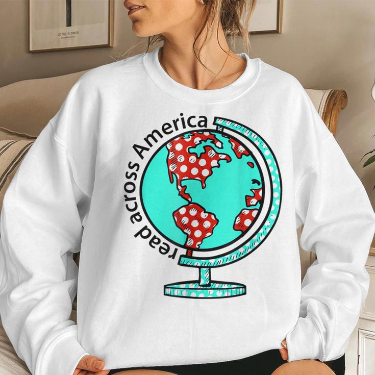 Reads Across That America Reading Lover Teacher Reader Women Sweatshirt Gifts for Her