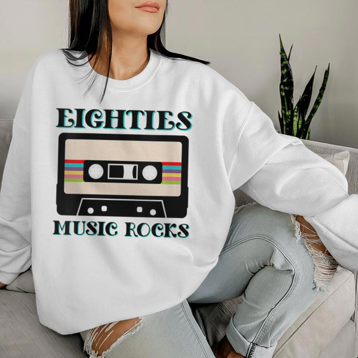 Retro 80S Eighties Music Rocks Cassette Tape Vintage Band Women Sweatshirt Gifts for Her