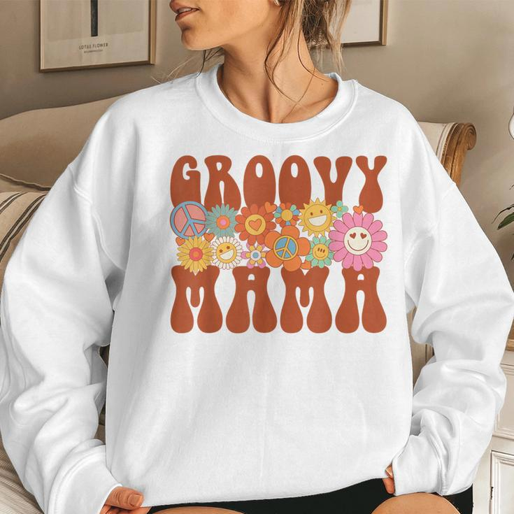 Retro Groovy Mama Matching Family Party Mother's Day Women Sweatshirt Gifts for Her