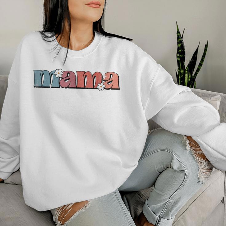 Retro Mama Floral Mom Life Grooviger Muttertag 2024 Frauen Sweatshirt Frauen Geschenke für Sie