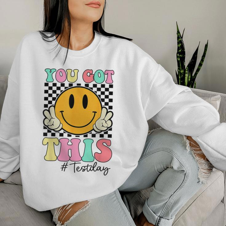You Got This Retro Smile Teacher Student Testing Test Day Women Sweatshirt Gifts for Her