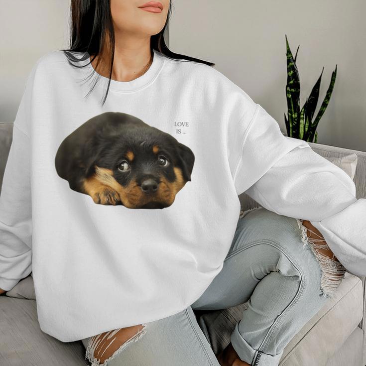 Rottweiler Rottie Mama Hund Papa Liebe Haustier Sweatshirt Frauen Geschenke für Sie