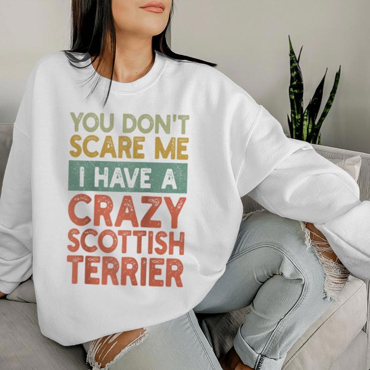 Scottish Terrier Hund Mama Papa Retro Hundebesitzer Lustige Raglan Sweatshirt Frauen Geschenke für Sie