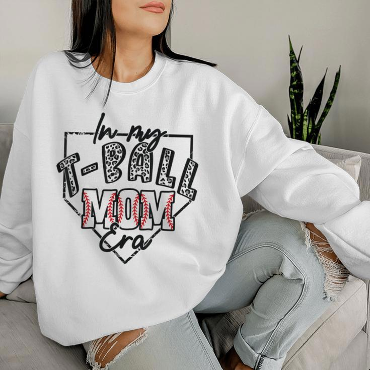 In My T-Ball Mom Era T-Ball Ball Mama Mother Leopard Print Women Sweatshirt Gifts for Her