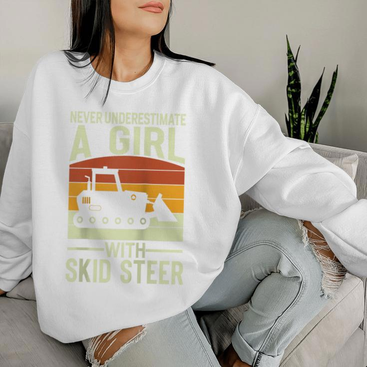 Never Underestimate An Girl With A Skid Sr Construction Women Sweatshirt Gifts for Her