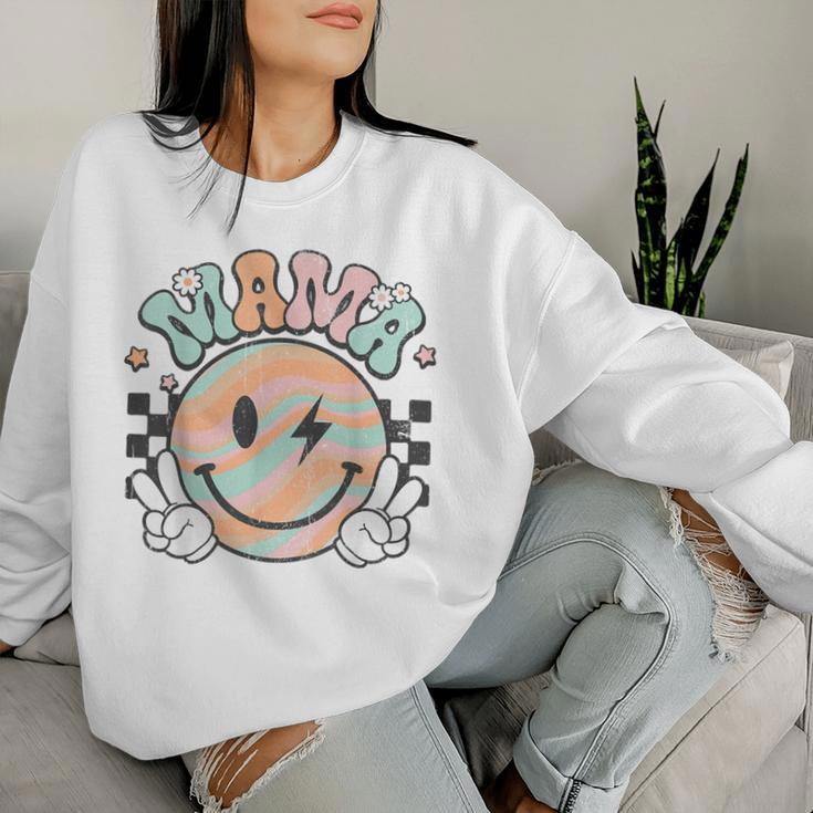 Verzweifelte Mama Kariert Groovy Smile Mama Life Muttertag Sweatshirt Frauen Geschenke für Sie