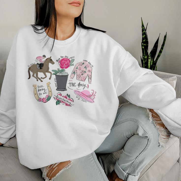 Vibes Go Baby Horse Racing Groovy Race Track Women Sweatshirt Gifts for Her