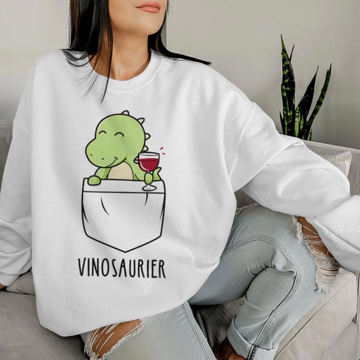 Vinosaur Wine Lover Dinoino Dinosaur Wine Drinker Sweatshirt Frauen Geschenke für Sie