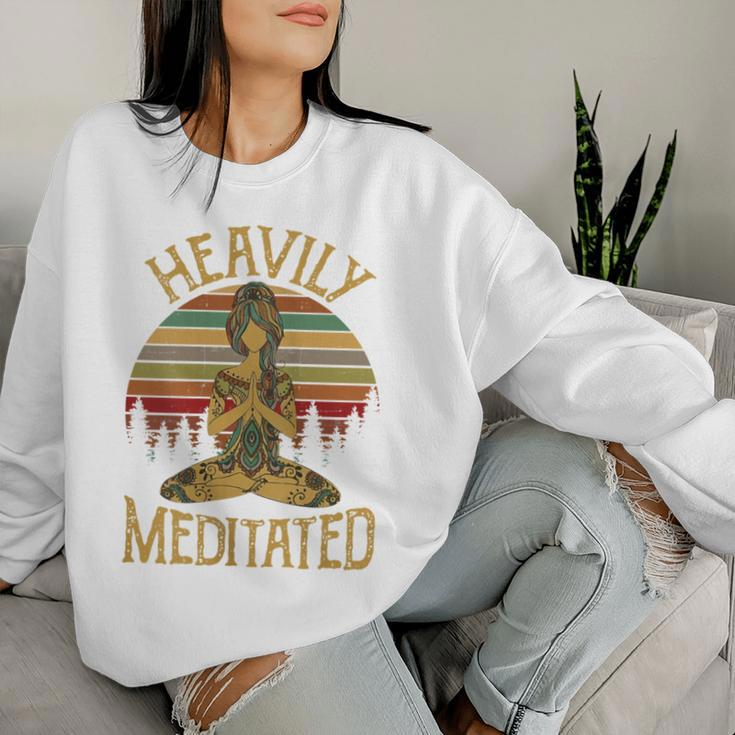 Vintage Heavily Meditated Yoga Meditation Spiritual Warrior Women Sweatshirt Gifts for Her