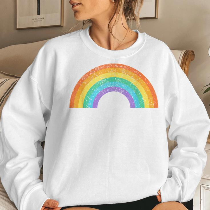 Vintage RainbowVintage Retro 80'S Gay Pride Lesbian Women Sweatshirt Gifts for Her