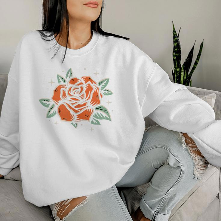 Vintage Tattoo Rose Flower Youth Women Sweatshirt Gifts for Her