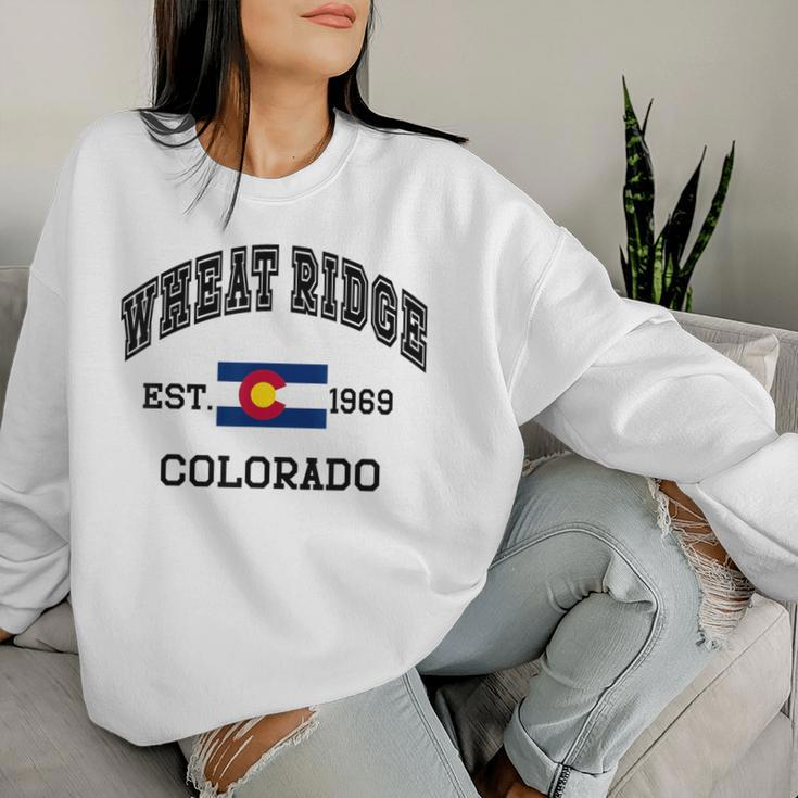 Vintage Wheat Ridge Colorado Co State Flag Women Sweatshirt Gifts for Her