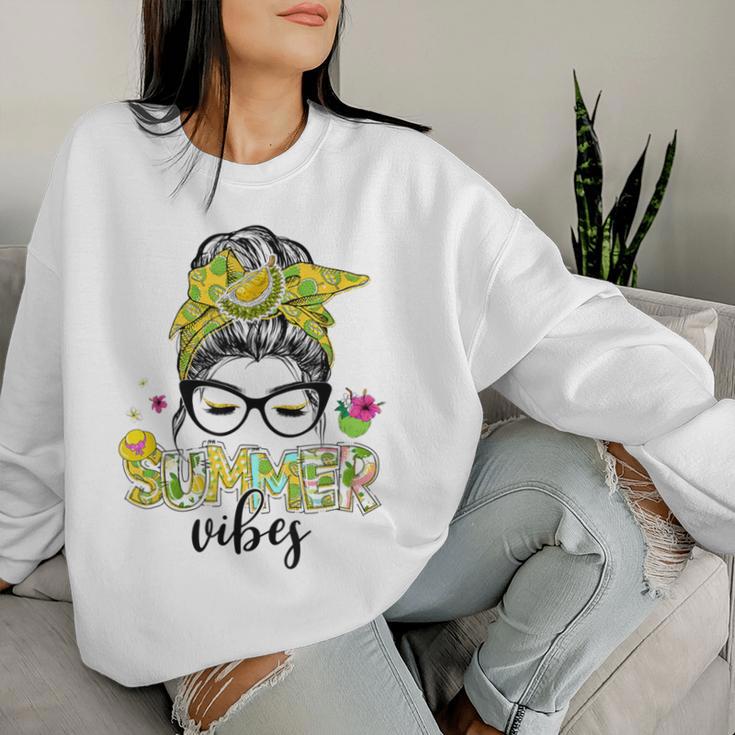 Women's Summeribes Messy Hair Bun Sunglasses Mom Life Sweatshirt Frauen Geschenke für Sie